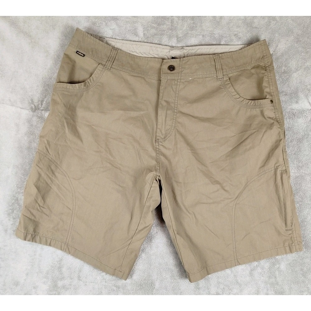 Kuhl‎ Ramblr Khaki Green Cargo Shorts Mens 40 Patina Hiking Utility Outdoor